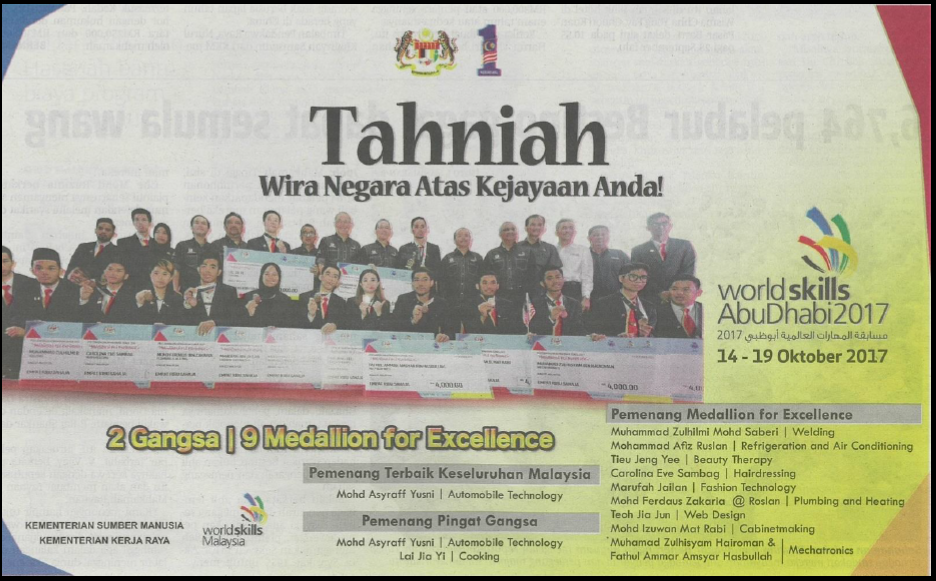 Tahniah Wira Negara Atas Kejayaan Anda